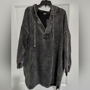 Mono B Charcoal Hooded Top